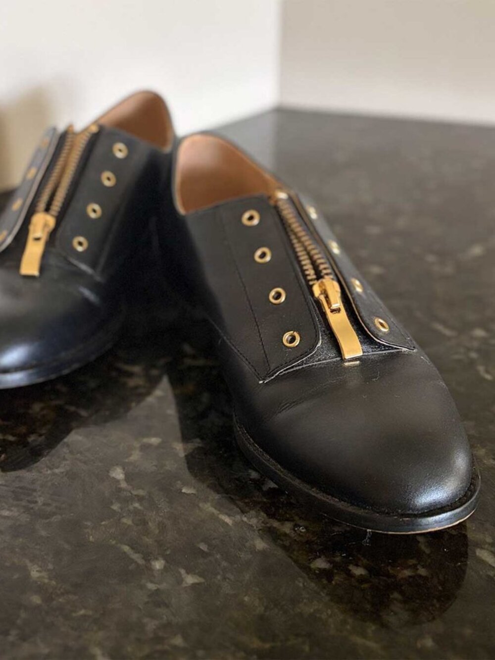 Carmen Marc Valvo Zipper Flats